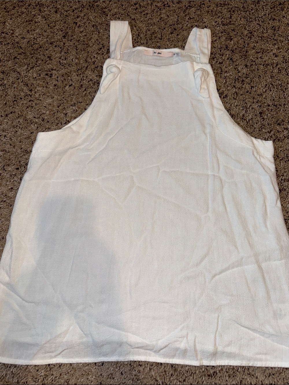 wild fable Cream Square-Neck Tank with Tie Straps